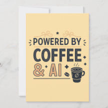 Angetrieben von Kaffee & AI Retro-Tech-Vektor