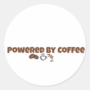 Angetrieben von Kaffee Cute Coffee Classic Runder Aufkleber