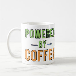 Angetrieben von Kaffee Kaffeetasse