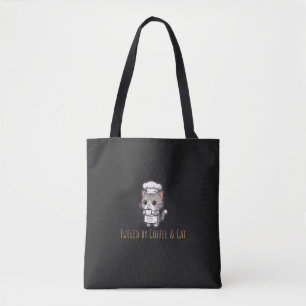 Angetrieben von Kaffee & Katzen – Lustiges Design Tasche