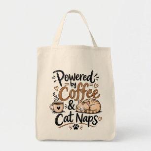 Angetrieben von Kaffee & Katzenschläfchen Tragetasche