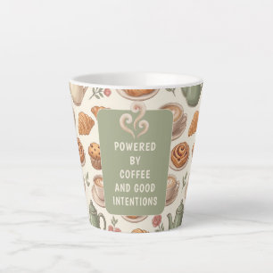 Angetrieben von Kaffee Lustige Wasserfarbe Tasse