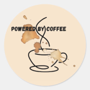 Angetrieben von Kaffee Lustiger Kaffeeliebhaber  Runder Aufkleber