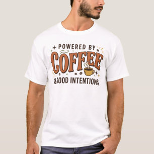Angetrieben von Kaffee Retro 70er-Typografie T-Shirt