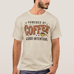 Angetrieben von Kaffee Retro 70er-Typografie T-Shirt