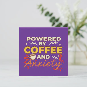 Angetrieben von Kaffee und Angst Lustige Retro-T Einladung