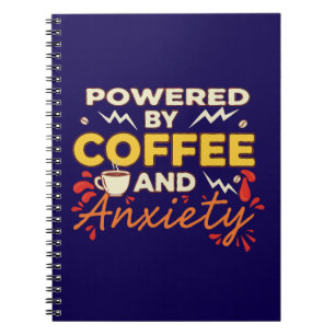 Angetrieben von Kaffee und Angst Lustige Retro-T Notizblock