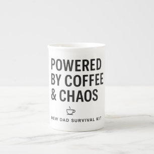 Angetrieben von Kaffee und Chaos - Das Überlebensk Prozellantasse