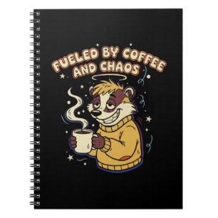 Angetrieben Von Kaffee Und Chaos Lustig Retro Dach Notizblock