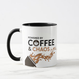 Angetrieben von Kaffee und Chaos Lustiger Elternte Tasse