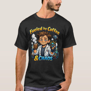 Angetrieben von Kaffee und Chaos – Lustiger Wissen T-Shirt