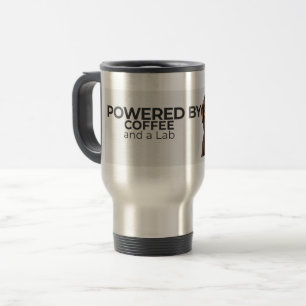 Angetrieben von Kaffee und einem Lab-Stainless-Rei Reisebecher