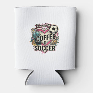 Angetrieben von Kaffee und Fußball Vintage-Shirt-D Dosenkühler