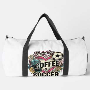 Angetrieben von Kaffee und Fußball Vintage-Shirt-D Duffle Bag