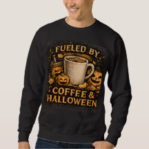 Angetrieben von Kaffee und Halloween Lustig Herbst