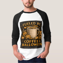 Angetrieben von Kaffee und Halloween Lustig Herbst