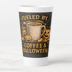 Angetrieben von Kaffee und Halloween Milchtasse