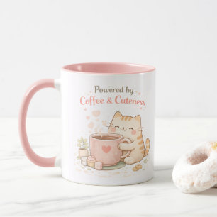 Angetrieben von Kaffee und Niedlichkeit Süße Katze Tasse
