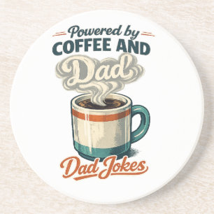 Angetrieben von Kaffee und Papa-Witzen Lustiges Re Getränkeuntersetzer