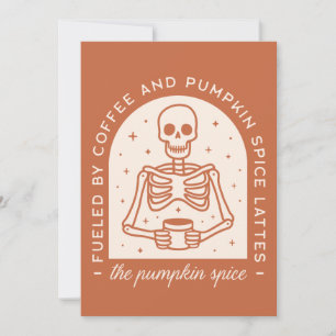 Angetrieben von Kaffee und Pumpkin Spice Lattes Karte