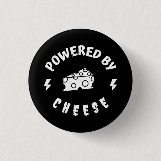 Angetrieben von Käse Button (Vorderseite)