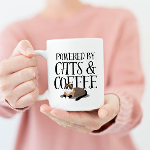 Angetrieben von Katzen und Kaffee Kaffeetasse