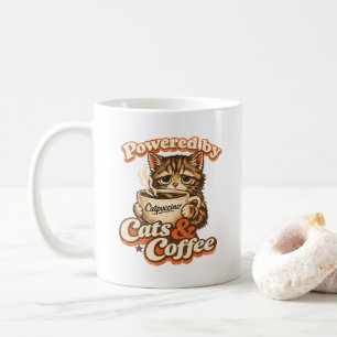 Angetrieben von Katzen und Kaffee – Vintage Katzen Kaffeetasse