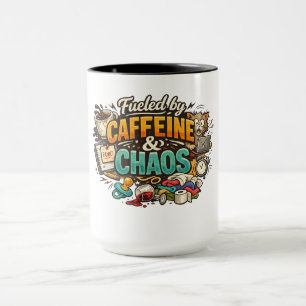 Angetrieben von Koffein & Chaos Lustiger Kaffeebec Tasse
