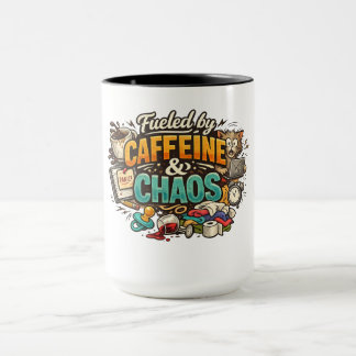 Angetrieben von Koffein & Chaos Lustiger Kaffeebec Tasse