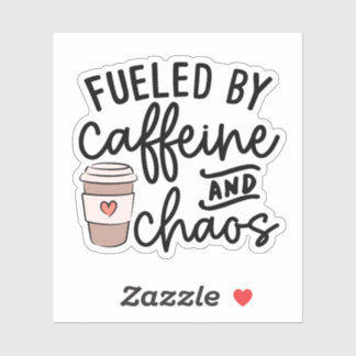 Angetrieben von Koffein und Chaos Aufkleber, Lusti Aufkleber
