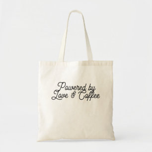 Angetrieben von Liebe & Kaffee Tragetasche
