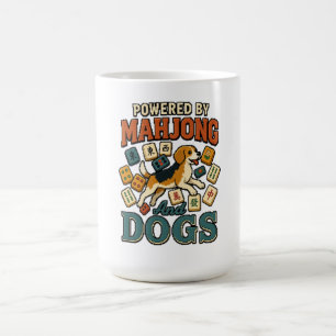 Angetrieben von Mahjong & Beagles: Pixel Art Hunde Kaffeetasse