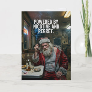 Angetrieben von Nikotin und Reue Santa Weihnachten Karte
