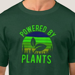 Angetrieben von Pflanzen Lustiger Veganer Grüner V T-Shirt