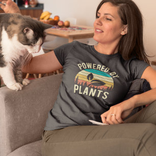 Angetrieben von Pflanzen Vegan Vegetarisch Retro T-Shirt