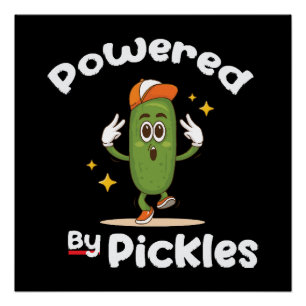 Angetrieben von Pickles Essen Essiggurke Lustig Poster