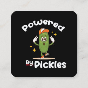 Angetrieben von Pickles Essen Gewürzgurke Lustig Quadratische Visitenkarte