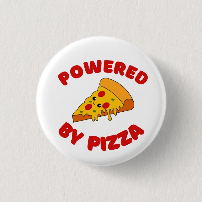 ANGETRIEBEN VON PIZZA BUTTON (Vorderseite)