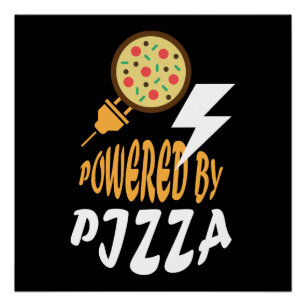Angetrieben von Pizza – Lustiges Food Lover Design Poster