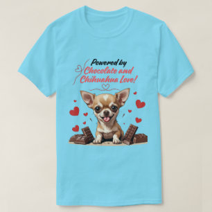 Angetrieben von Schokolade und Chihuahua-Liebe T-Shirt