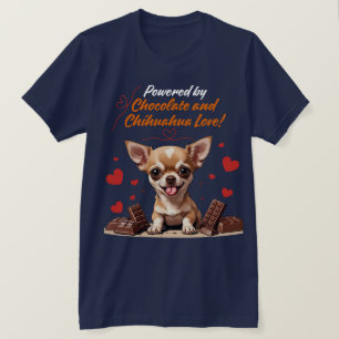 Angetrieben von Schokolade und Chihuahua-Liebe T-Shirt