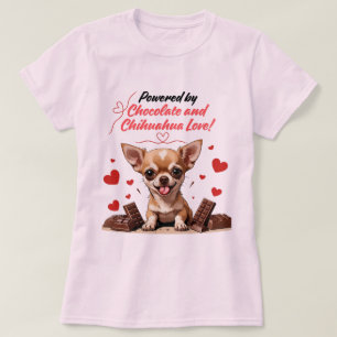 Angetrieben von Schokolade und Chihuahua-Liebe T-Shirt