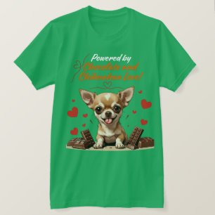 Angetrieben von Schokolade und Chihuahua-Liebe T-Shirt