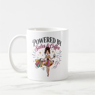 Angetrieben von Verkauf und Kaffee Kaffeetasse