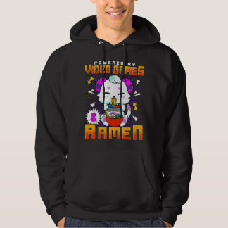 Angetrieben von Videospielen und Ramen Anime Kawai Hoodie