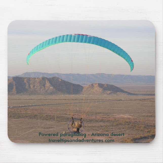 Angetriebenes Gleitschirmfliegen - Arizona-Wüste Mousepad (Vorne)