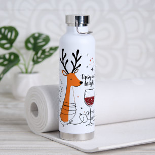 Angetrunkener und strahlender Rentier Trinkflasche