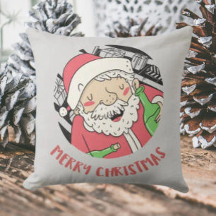 Angetrunkener Weihnachtsmann   Lustiges Weihnachts Kissen