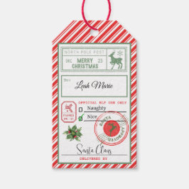 Angewohnt vom Santa North Pole Naughty oder Nice Geschenkanhänger