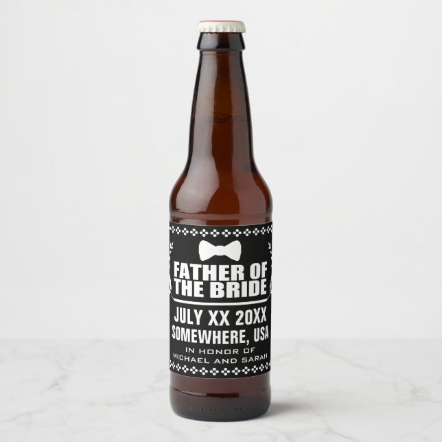 Angewohnter Vater der Braut Bierflaschenetikett (Vorderseite)